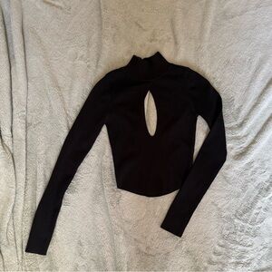 Olivaceous Midnight Black Cutouts Long Sleeve